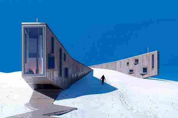 This winter hotel is built to blend in with the slopes