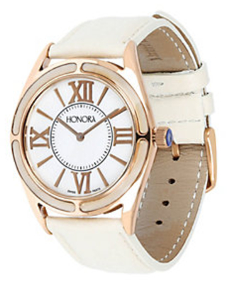 Don't Miss These Deals On Honora Mother-Of-Pearl Leather Strap Watch